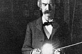 Mark Twain in Tesla's laboratory, 1895
