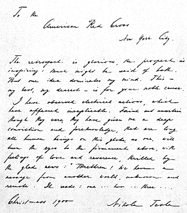 Letter to American Red Cross.